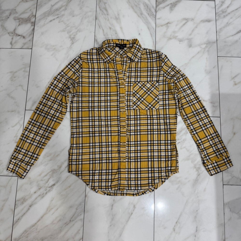 Yellow Plaid Button Down Shirt | Long Sleeve | Stretch